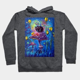 Li'l Fairy Cat Sitting on a Mushroom (very whimsical) Hoodie